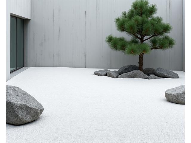 枯山水の要素を取り入れたモダンな庭園デザイン