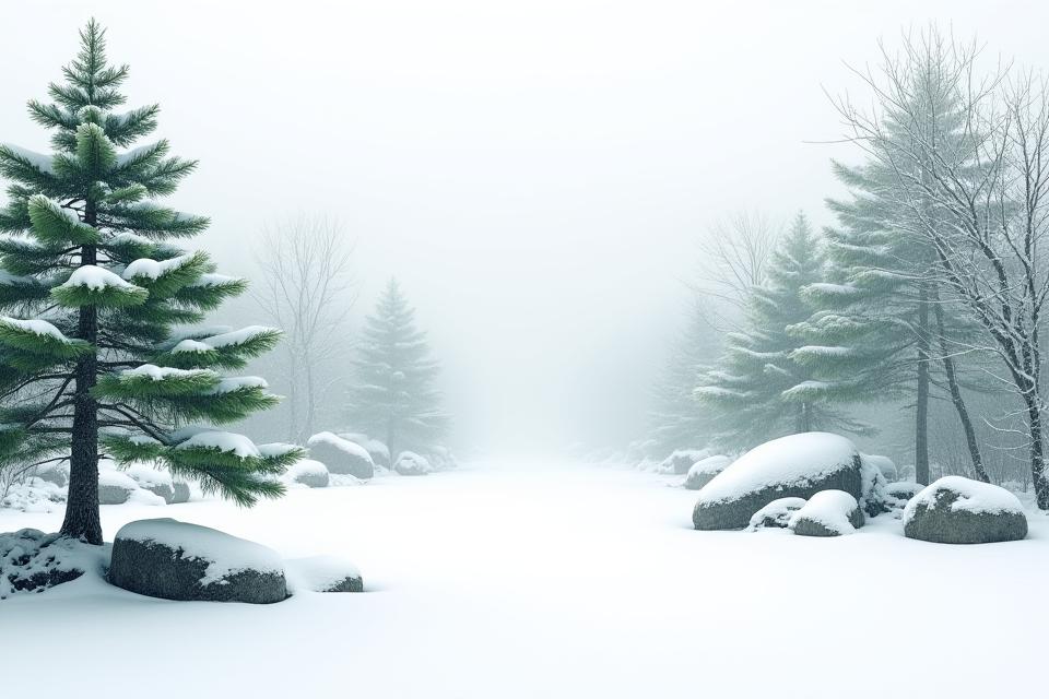 雪が舞い積もる静寂な冬の日本庭園