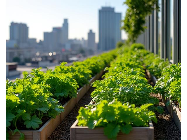 商業施設の環境に優しい屋上菜園