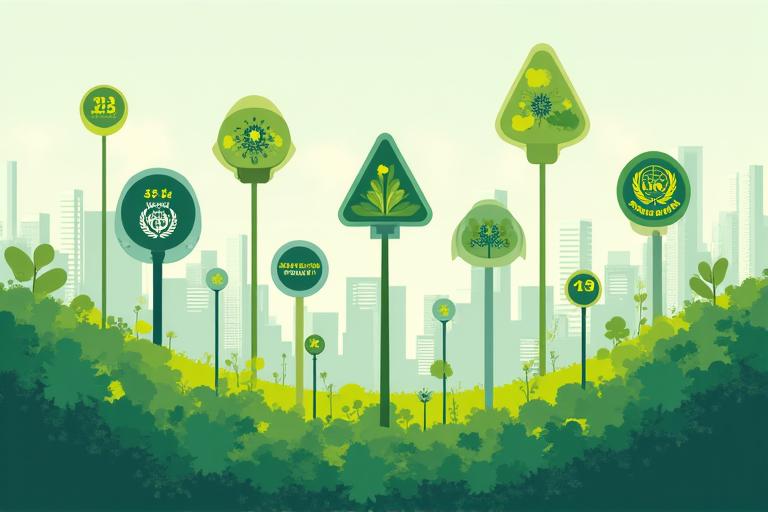 SDGs目標アイコンと都市緑化の関連性を示すマップ