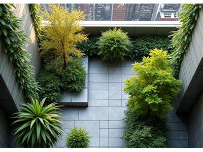 オフィスビルの屋上に広がる都市型水景庭園