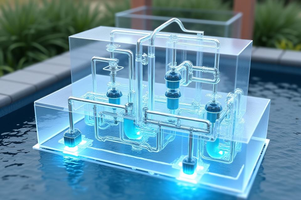 水景施設の循環・浄化システム技術の図解